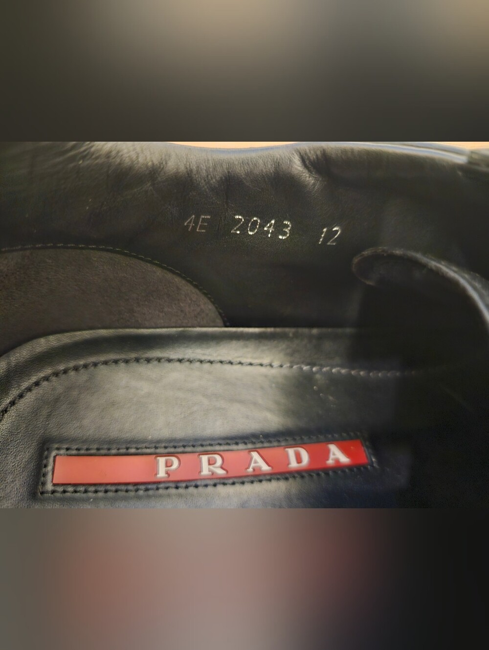 Prada America's Cup Black Nappa Leather Men's Sneakers Size 12 - Picture 3 of 8